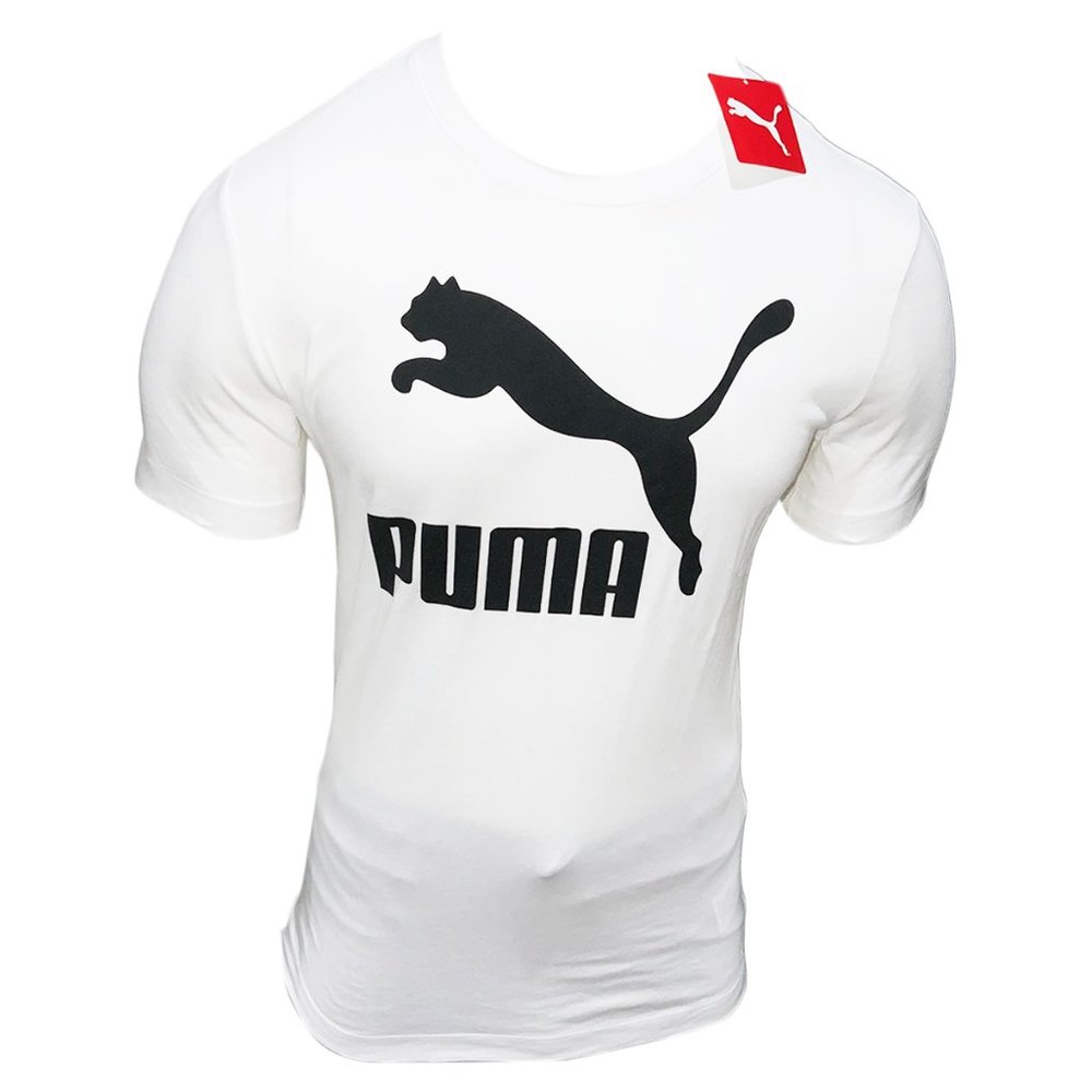 NWT PUMA CLASSICS TEE AUTHENTIC MEN'S WHITE SHORT SLEEVE CREW NECK T-SHIRT